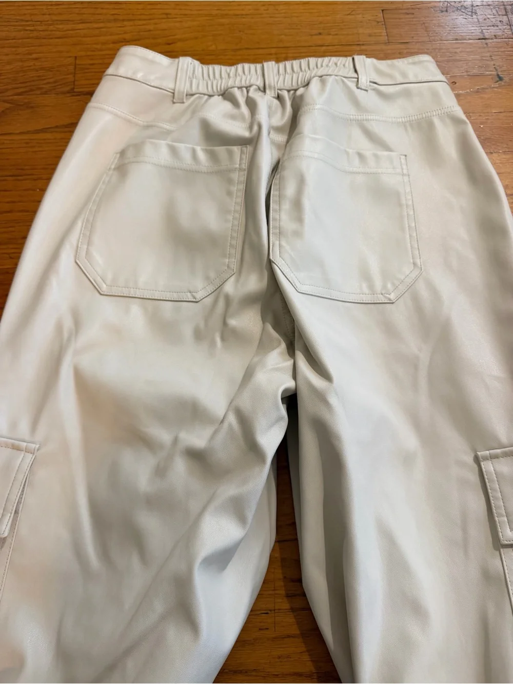 Wild Fable Wide-Leg Cargo Faux Leather Pants in Light Beige - Picture 4 of 4